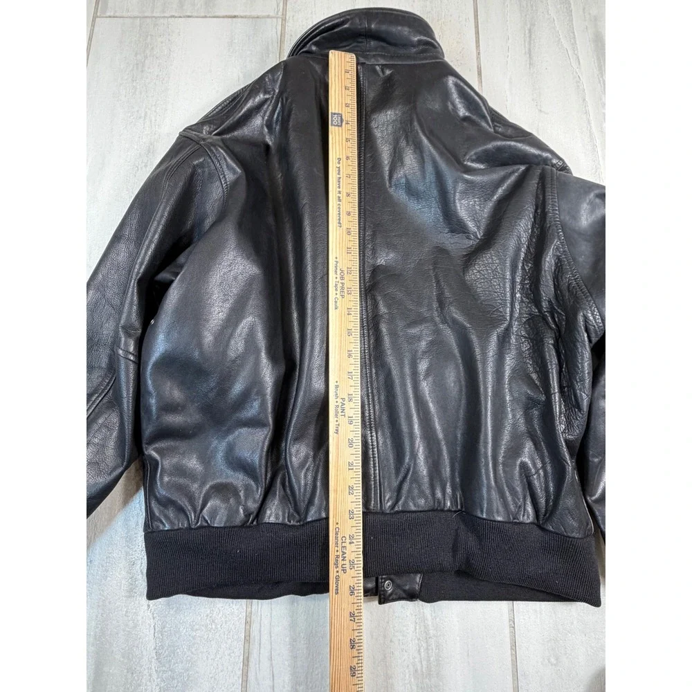 Banana Republic Vintage Leather Bomber Jacket Black Safari & Travel Co Mens 44